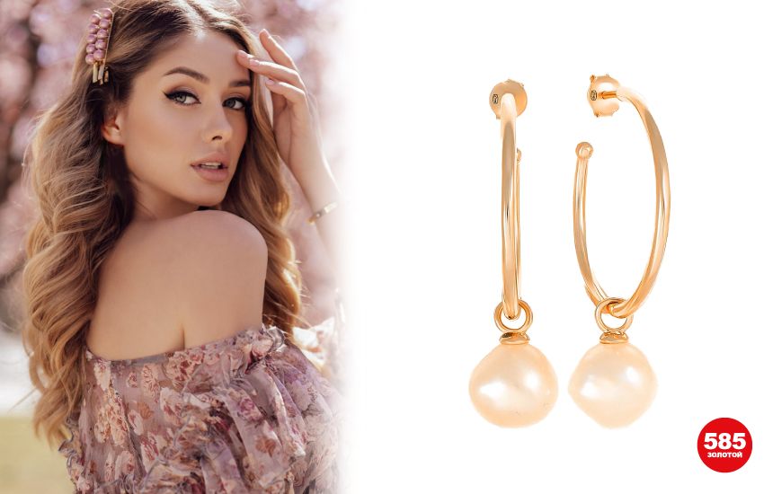 585 золотой, Barbiecore, тренд, розовый цвет, аксессуары, серьги, украшения, розовый жемчуг