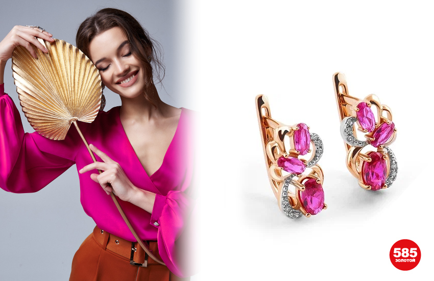 магия камней, энергия камней, как камни влияют на настроение, драгоценные камни, рубин, серьги с рубином, 585 золотой