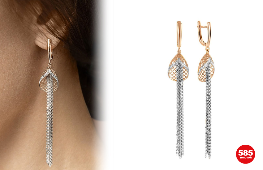 серьги тренды ювелирные украшения 585 золотой 