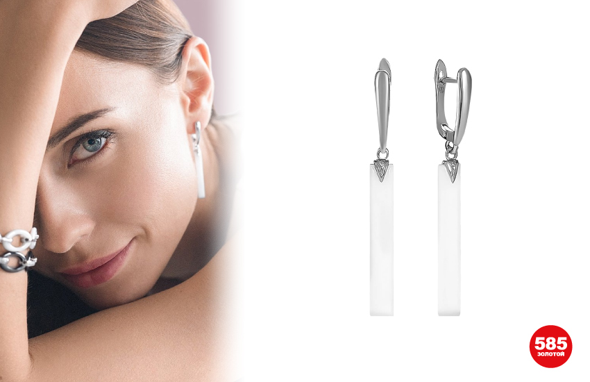 серьги тренды ювелирные украшения 585 золотой керамика