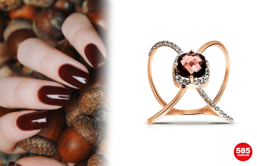 тренды маникюра 2022 осень 585 золотой ювелирные украшения драгоценные камни