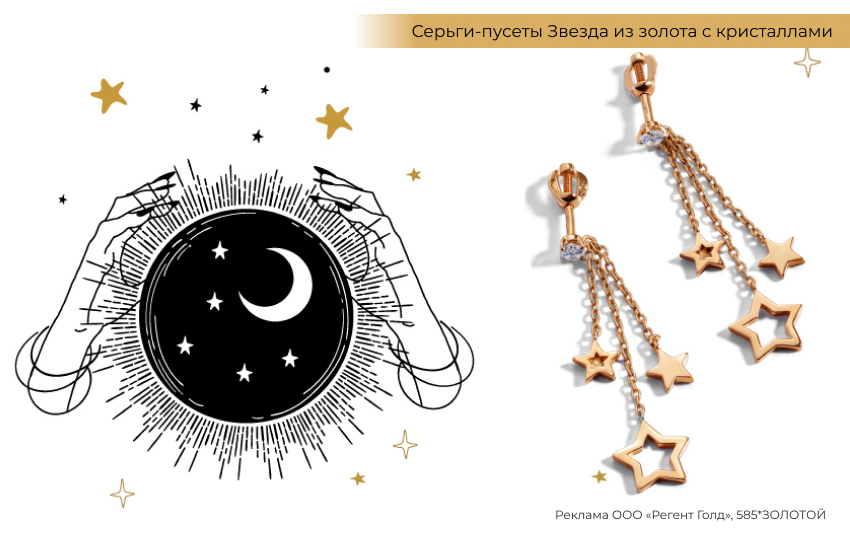 астрология, затмение, талисман, серьги звезды
