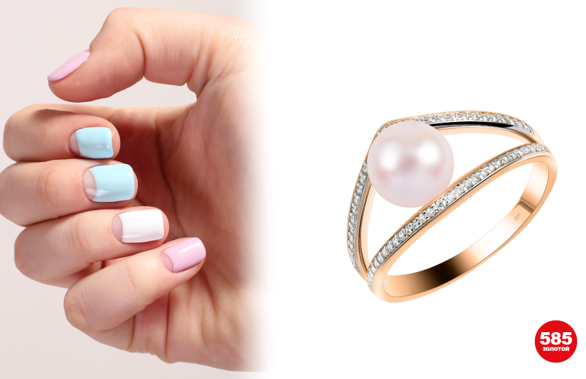 маникюр, френч, тренды маникюра, нейл дизайн, ногти, идеи маникюра, украшения, кольцо, 585 золотой