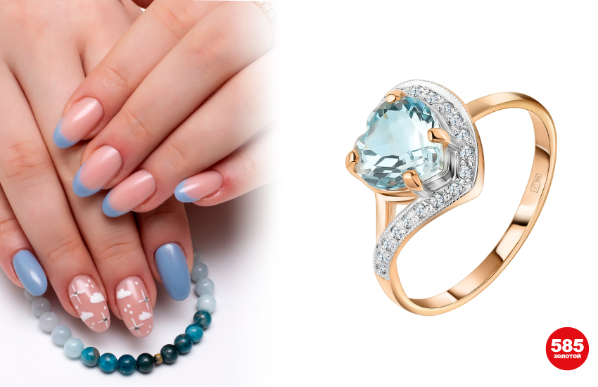 маникюр, френч, тренды маникюра, нейл дизайн, ногти, идеи маникюра, украшения, кольцо, 585 золотой