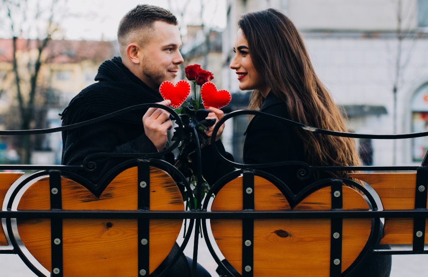 влюбленная пара, сердечки, 14 февраля