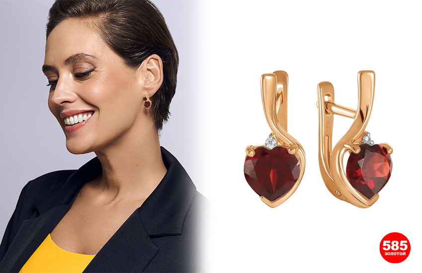 драгоценные камни, серьги с сердечками, стильная девушка