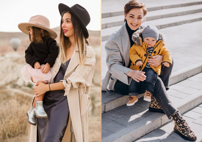 мама с ребенком, стильная мама, прогулка