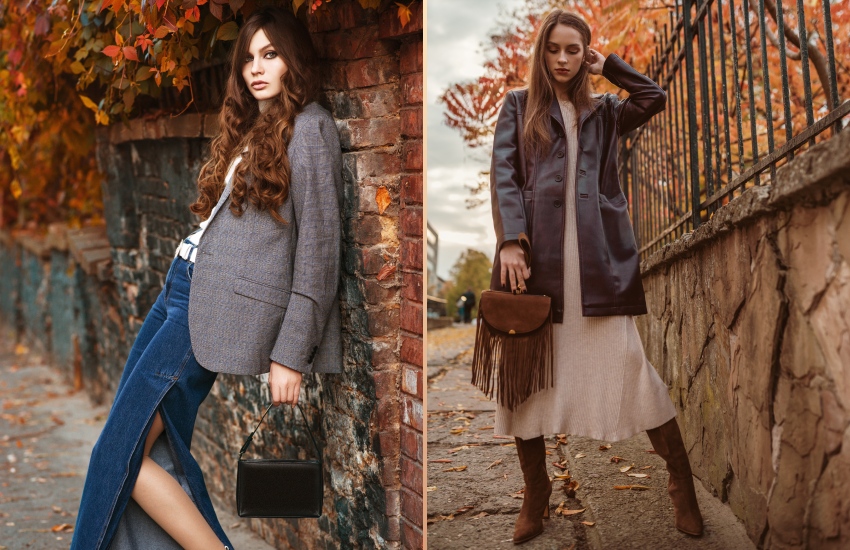 красивая девушка, позирование, серый пиджак