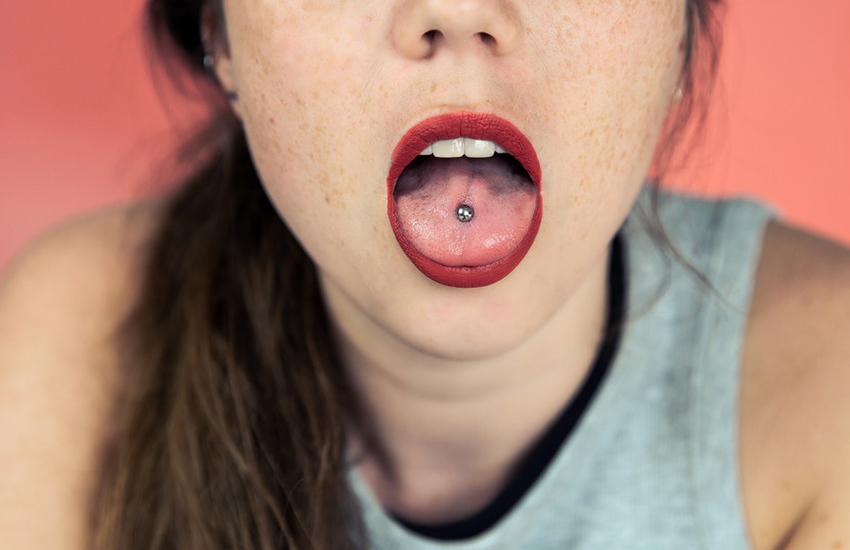 пирсинг, девушка, пирсинг языка, украшения для пирсинга