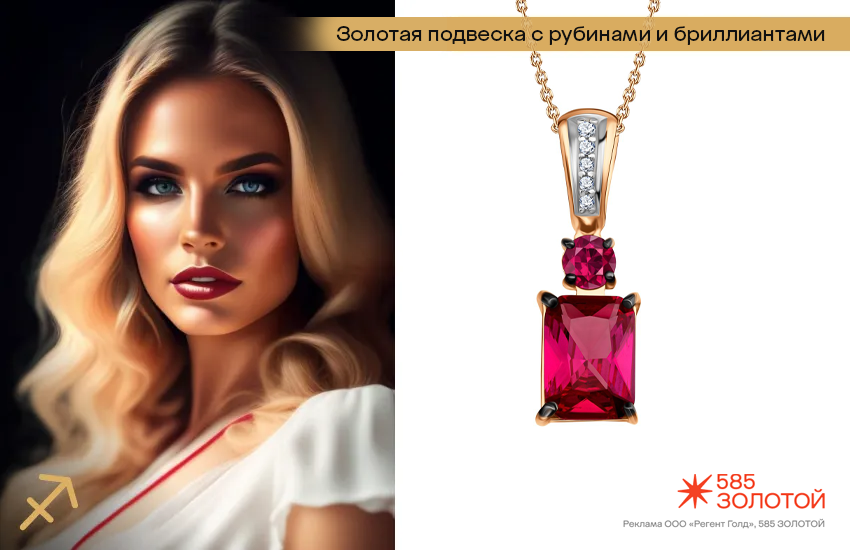 гороскоп здоровья и красоты, гороскоп на октябрь, Стрелец, подвеска с рубином