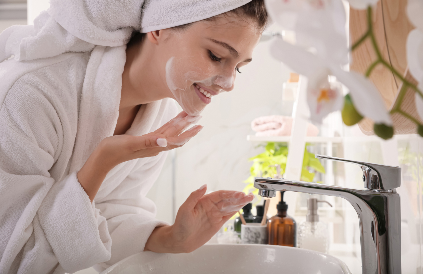 девушка, зима, уход за кожей, очищение