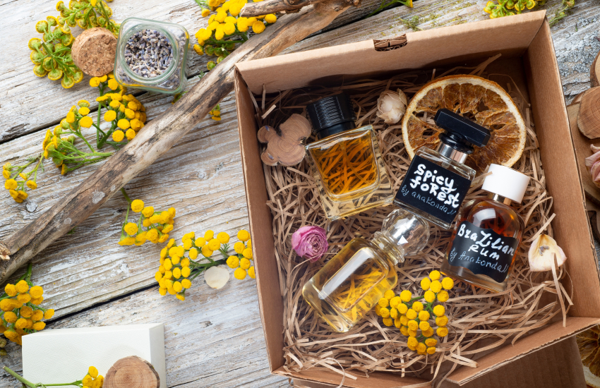 новый год, подарки, набор духов