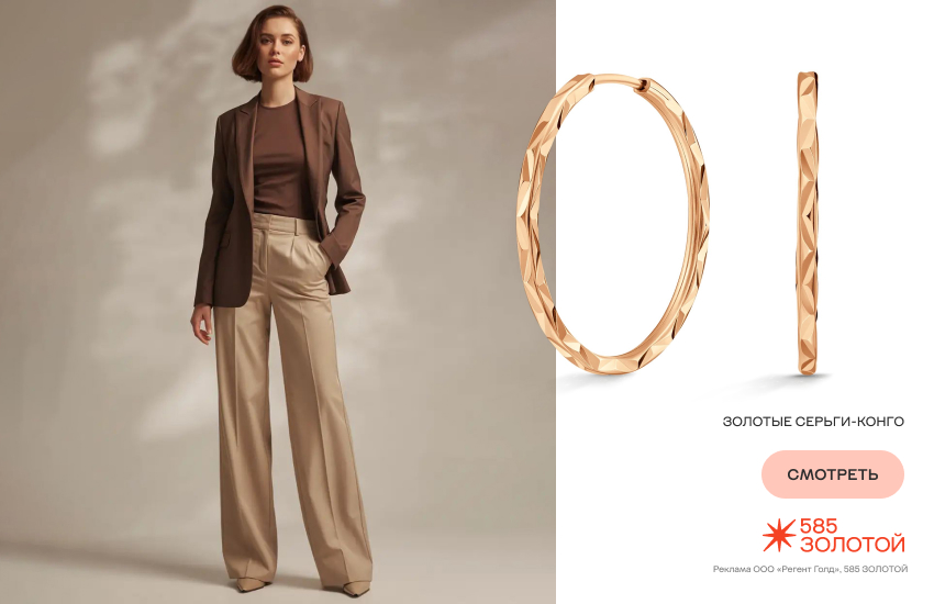 красивая девушка, коричневый цвет, модный образ, серьги