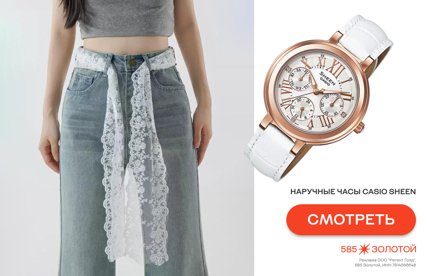 девушка, кружево, модный образ весны 2026, часы